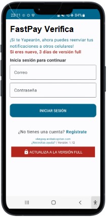FastPay - ejemplo de pantalla